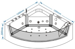 Grossman Акриловая ванна GR-13513 135x135 с гидромассажем – фотография-8