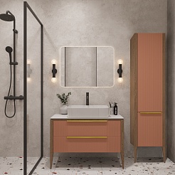 Зов Шкаф-пенал Валенсия 45 бежево-розовый – фотография-2