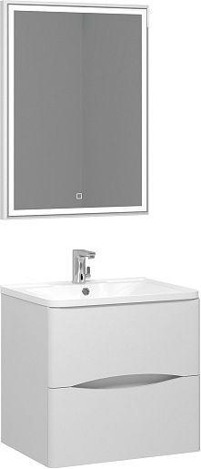 Водолей Мебель для ванной Адель 70 подвесная белая – фотография-2