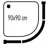 Maroni Карниз для ванной Zalel 90x90см