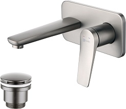 Lemark Смеситель для раковины чаши Bronx LM3726GM встраиваемый графит – фотография-1