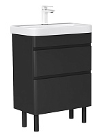 Equil Тумба с раковиной Eltoro 70 2 ящика напольная черный софт