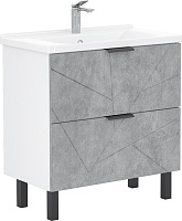 Volna Тумба с раковиной Twing 80.2Y белая/бетон