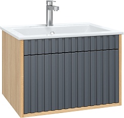 Onika Мебель для ванной Дайлер 60 подвесная графит/дуб сонома – фотография-7