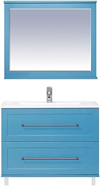 Misty Тумба с раковиной Марта 100 напольная бирюзовая – фотография-2