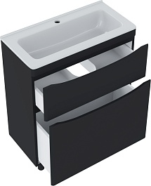 Vivon Тумба с раковиной Ostin 70 напольная черная матовая – фотография-8