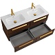 Cezares Тумба с раковиной Eco Cer-N 120 с 4 ящиками орех шоколад софт CZR-8095-120-2 ручки сатиновое золото – картинка-21