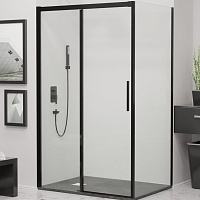 RGW Душевой уголок Leipzig LE-41B (LE-12B + Z-050-2B) 190x100 профиль черный стекло прозрачное