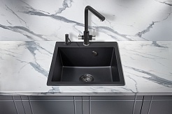 Milacio Мойка кухонная Murcia 51 Cuarzo черная матовая – фотография-2