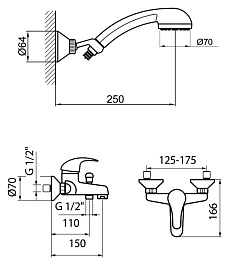 Webert Смеситель для ванны Sax SX850101015 – фотография-2