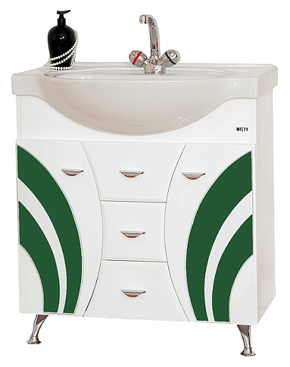 Misty Мебель для ванной Каролина 70 R зеленое стекло – картинка-3