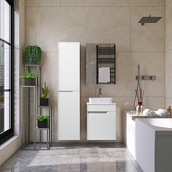 Viant Шкаф пенал Куба 36 R подвесной белый – фотография-7