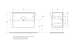 BelBagno Тумба с раковиной Uno 90 подвесная Bianco Opaco с раковиной BB-8099-90 – фотография-4