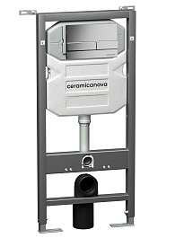 Ceramicanova Система инсталляции для унитазов Envision CN1002M с кнопкой смыва Flat хром матовый – фотография-1