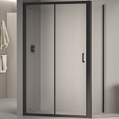 RGW Душевой уголок Passage PA-74B (PA-14B + Z-050-2B) 150x110 профиль черный стекло прозрачное – фотография-1