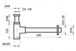 BelBagno Сифон для раковины BB-SMQ2-NERO чёрный – фотография-2
