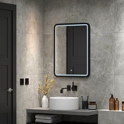 Continent Зеркало Enjoy Black Led 600x800 – фотография-8