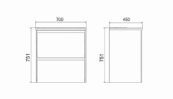 Velvex Тумба с раковиной напольная Klaufs 70 черная/дерево – фотография-5