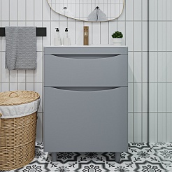 Vivon Тумба с раковиной Ostin 60 напольная серая матовая – фотография-2