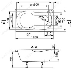 Vagnerplast Акриловая ванна Nike 120 – фотография-3