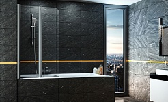 Excellent Душевая шторка для ванны FLIPER Шторка 80 см. (левая) – фотография-2