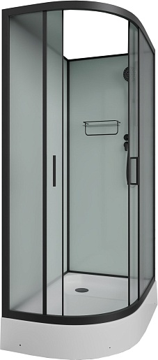 Frank Душевая кабина F412/1R M Black без крыши профиль черный стекло матовое – фотография-2