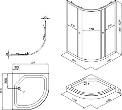 Triton Душевой уголок Альфа-блэк 100/100 Щ0000054222 – фотография-2