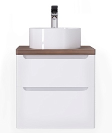 Jorno Тумба с раковиной Wood 60 белая столешница светлая – фотография-1