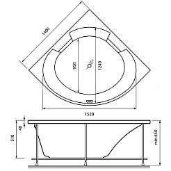 Vayer Акриловая ванна Bryza 140x140 – фотография-5
