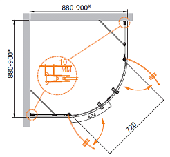 Cezares Душевой уголок ROYAL PALACE-A-R-2-90-CP-Br – фотография-2