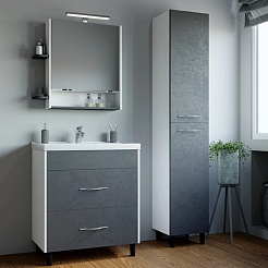 Mixline Тумба с раковиной Сура 60 графит/белая – фотография-4