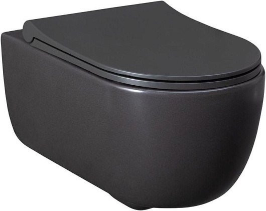 Allen Brau Унитаз подвесной Priority 4.31001.AN антрацит с крышкой 4.31004.AN – фото-1