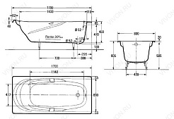 Jacob Delafon Ванна чугунная Adagio 170х80 E2910 – фотография-4