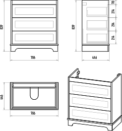 Misty Тумба с раковиной Ларго 80 белая – фотография-8
