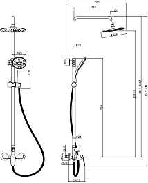 Rossinka Душевая система RS45-45 хром – фотография-2