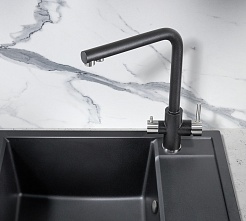 Milacio Смеситель для кухни Ultra MCU.553.MB черный матовый – фотография-5