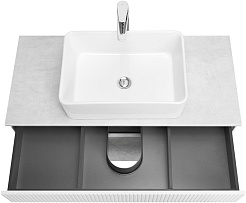 Акватон Тумба под раковину Марбл 100 подвесная слэйт/белая матовая – фотография-21