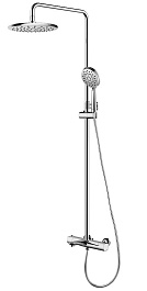 Azario Душевая стойка Galaxy AZ-67B47EV1-1DC1J19A-ZH3394A-HB1153C хром – фотография-1