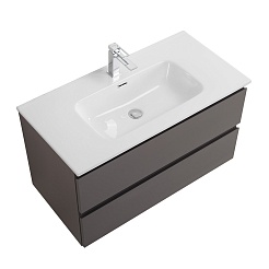 BelBagno Тумба с раковиной Kraft 100 подвесная Темно-Серый матовый с раковиной BB1000ETL – фотография-7