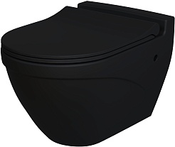 Ambassador Сиденье для унитаза Nord тонкое черное матовое – фотография-2