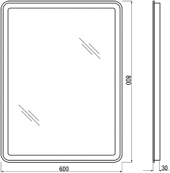 Ceruttispa Зеркало Пьемонт s 80х60 с сенсором движения – фотография-8