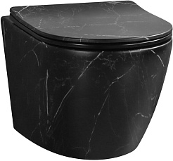 Ceruttispa Унитаз подвесной Sella Aria Tornado MMB CT9531 мрамор черный матовый – фотография-1