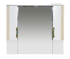 Misty Мебель для ванной Престиж 105 белая/золотая патина – фотография-12