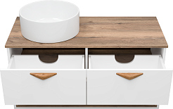 Brevita Тумба под раковину Bergen 105 подвесная дуб галифакс олово/белая – фотография-4