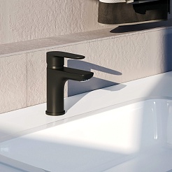 Aringa Смеситель для раковины Рейн AR02012BL черный – фотография-3