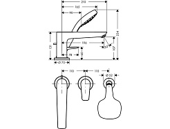 Hansgrohe Смеситель Talis E 71731000 на борт ванны – фотография-2