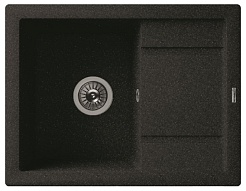Florentina Мойка гранитная Липси 660 с углубленным крылом черный – фотография-1