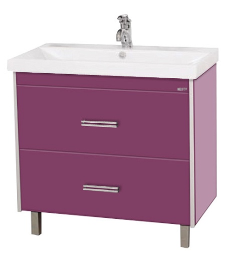 Misty Тумба для умывальника Джулия 90 QVATRO 2 ящика сиреневая – фото, картинка, фотография-1
