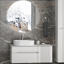 Brevita Мебель для ванной Pallisandro 100 L подвесная серая матовая – фотография-1