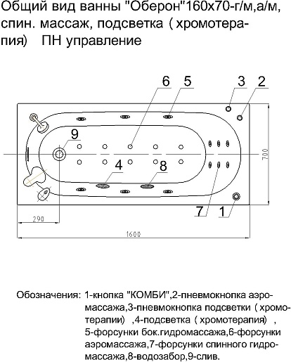 Aquatek Акриловая ванна Оберон 160x70 L с экраном – картинка-7